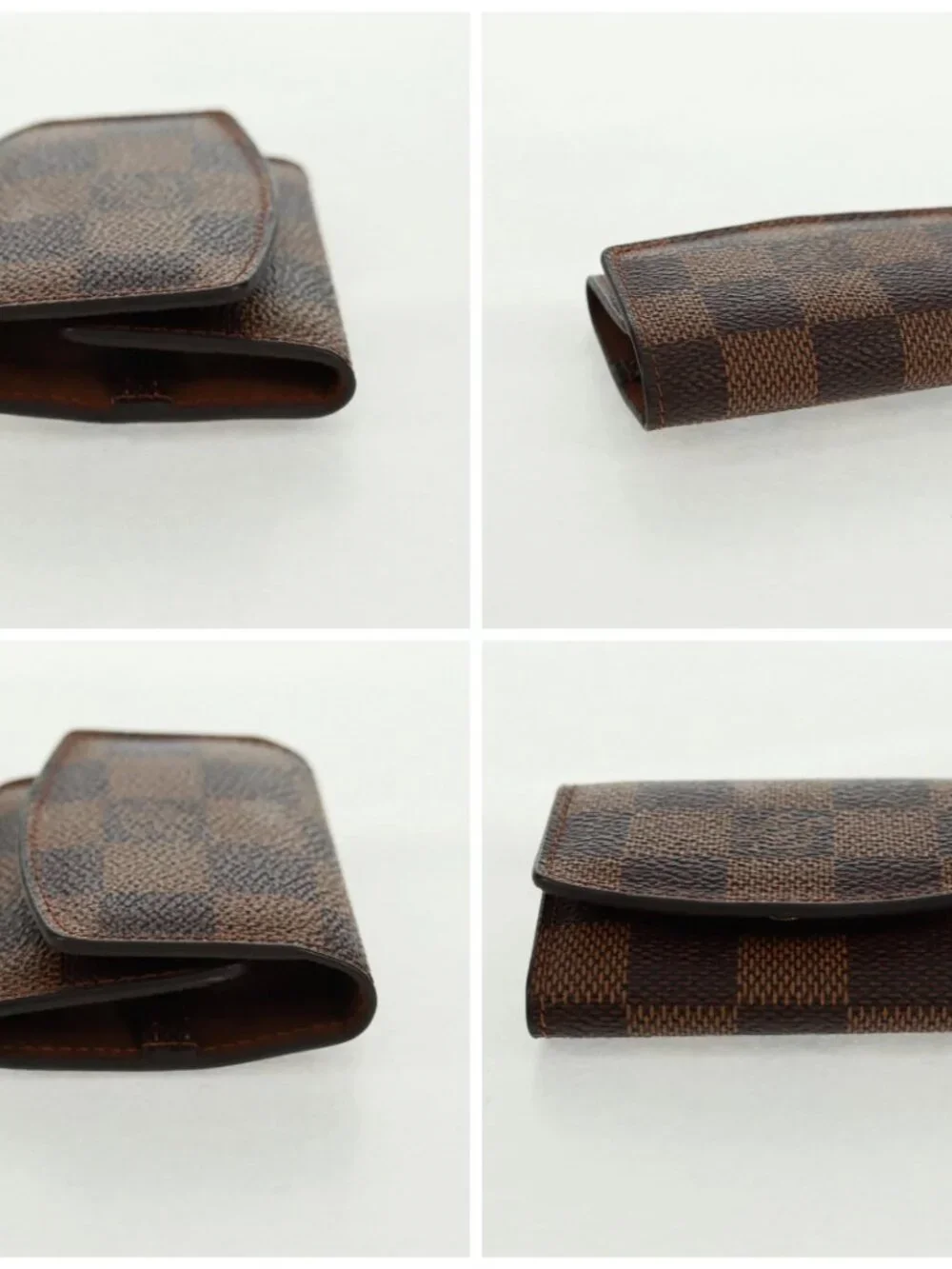 LOUIS VUITTON Damier Ebene Buton De Manchette Fleur Case